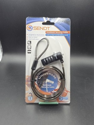 Sendt Notebook Lock Security Cable With 4-Dial Combination Black BRAND NEW