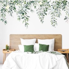 Green Leaves Wall Stickers Decor Hanging Vine Flower Wall Art Decals Floral