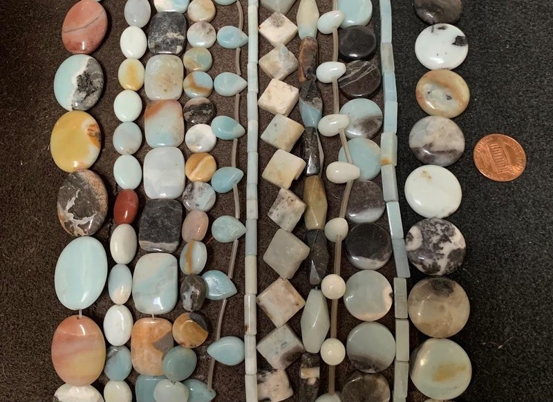 bulk sale //lot of 13 strands mix shape Amazonite stone beads/(t738d)