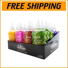 BAZIC Neon Glitter Glue 6-Pack, Non-Toxic & Washable Craft Supply Essentials