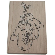 Stampa Rosa Rubber Stamp Snowflake Mittens Winter Holiday Christmas Card Making