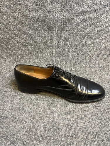 Ferragamo Black Leather Oxford Cap Toe Men's Dress Shoes - 12 D - Picture 11 of 14