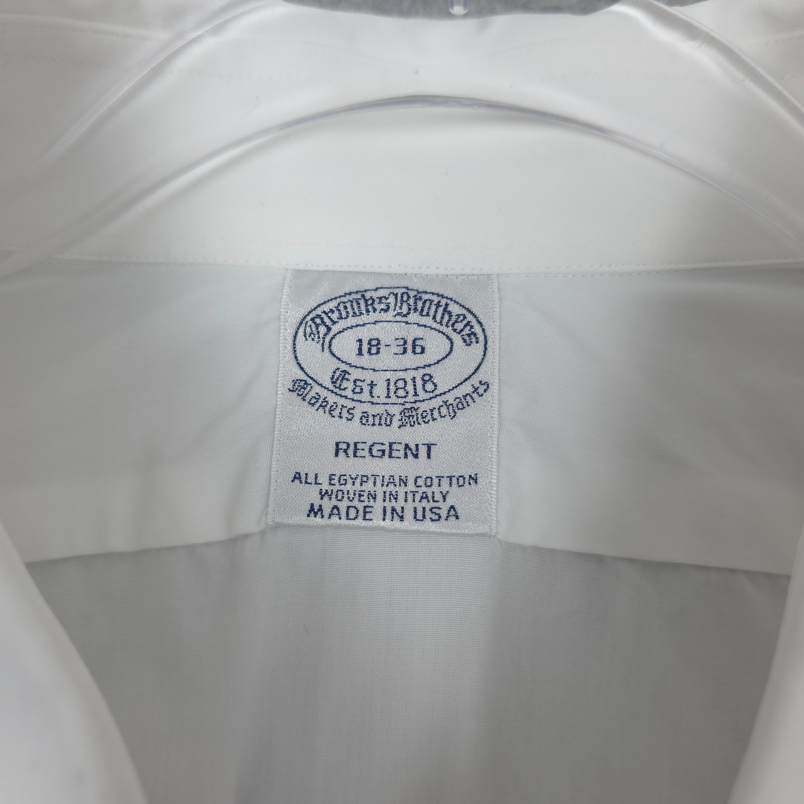 Brooks Brothers Shirt Mens 18 36 White Regent Makers Merchants Egyptian Cotton