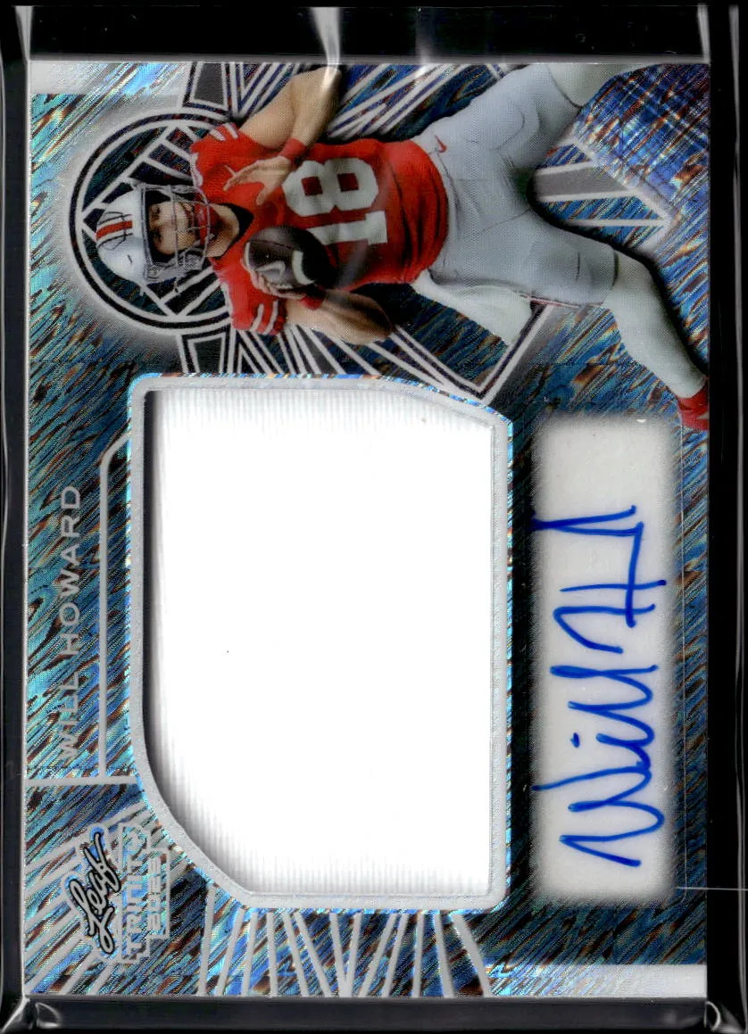 Will Howard 2025 Leaf Trinity Auto Autograph Patch RC 9/10 Ohio State Buckeyes