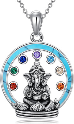 Ganesha Elephant God Hindu Ganapati Necklace 925 Sterling Silver Diwali Gifts