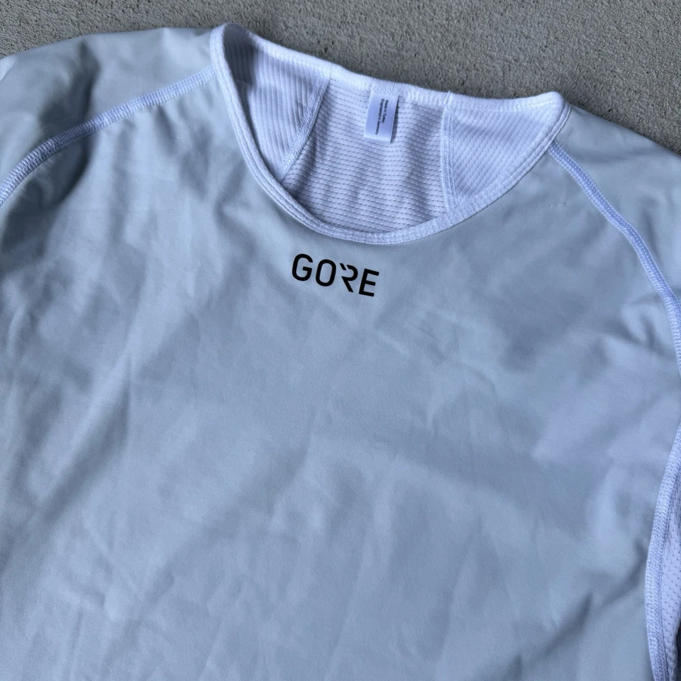 Camisa de ciclismo GORE Windstopper manga larga capa base gris blanca grande para mujer Foto 2 de 4