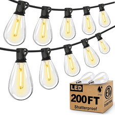 200FT Outdoor String Lights, Ultra Long LED Patio Lights with Shatterproof High