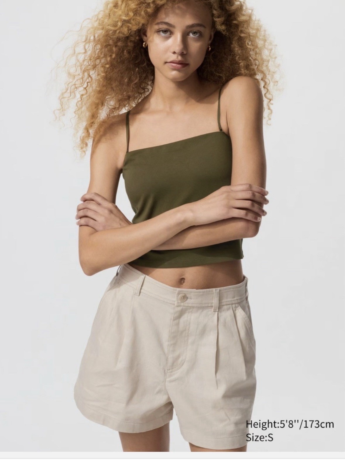 NWT Uniqlo AIRism Cotton Cropped Tube Bra Top | Size M | Color Olive Green