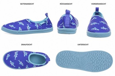 Playshoes Jungen Badeschuhe Schwimmschuhe Aqua-Schuhe Slipperi, blau, 20/21 EUR