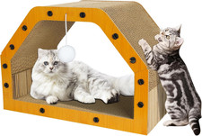 Cardboard Cat House Large Scratcher Cozy Cats Lounger as Tunnel Sofa Indoor Safe