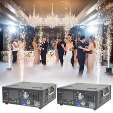 2pcs 1500W Black Mobile Battery Powered Pack Base Cold Spark Machine for Wedding