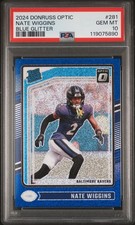2024 PANINI DONRUSS OPTIC BLUE GLITTER #281 NATE WIGGINS PSA 10