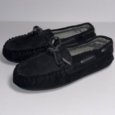 Cat Jack Boys Black Lionel Moccasin Slippers Size 1