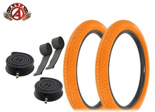 ALTA 20x2.40” Orange Street Park BMX Bicycle Grip Tires + Heavy Duty Tubes 6pc.