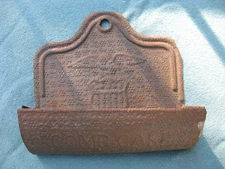 Vintage Unusual Metal Comb Case Wall Hanger with Eagle Embossed Design OLD