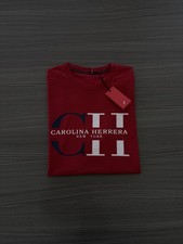 Carolina Herrera White Garment Dyed Pique Cotton Mens Polo Size L Large