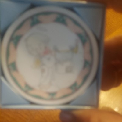 Precious Moments Vtg 1993 Ornament Rejoice O Earth Porcelain Christmas Angel