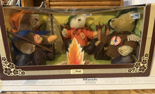 Steiff 1983 NIMROD 3 TEDDY BEAR SET Tent Campfire 620 NIB See Pictures