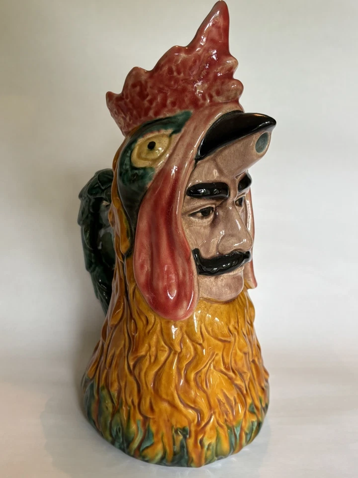 Rare Pichet Barbotine homme déguisé en Coq Orchies L’Herminé Declercq - Photo 1/4