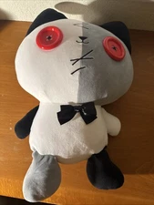 Fukuya Patch Patch Friends Cat  Plush 15” Round 1 Exclusive White & Black New