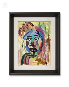 14x11 Unframed Original Expressionism Woman Handmade Acrylic