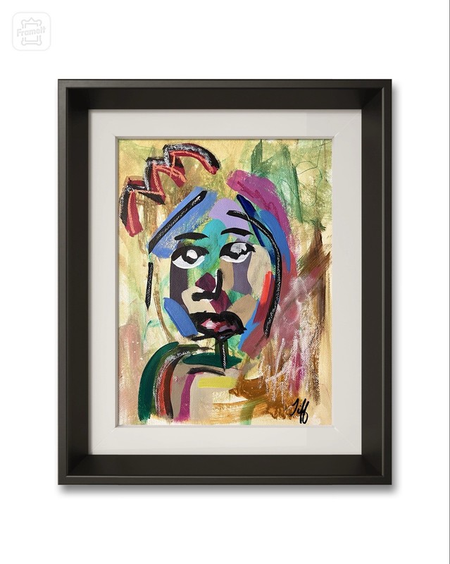 14x11 Unframed Original Expressionism Woman Handmade Acrylic