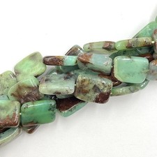 Natural Chrysoprase Smooth Rectangle Shape Beads Size 15x20mm 15.5" Strand