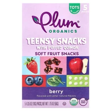 Teensy Snacks with Puffed Quinoa, Soft Fruit Snacks, 18+ Months, Berry, 5 Packs,