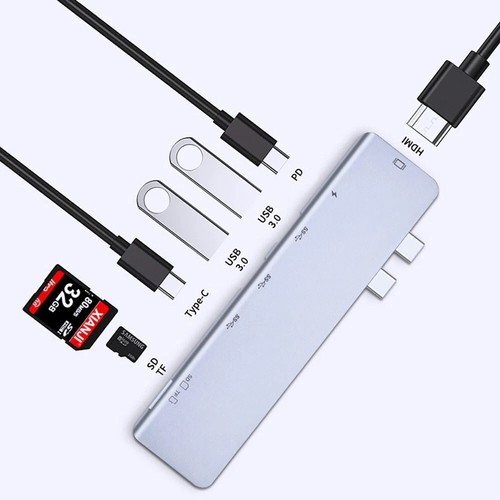7 in 1 USB-C Hub Adapter 4K HDMI SD TF USB 3.0 Typ-C für MacBook Pro/Air - Bild 10 von 10