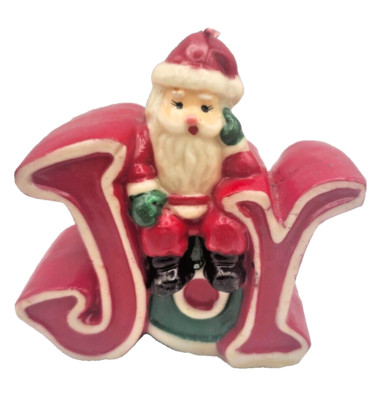Vintage Christmas Rite Aid Santa JOY Wax Candle New