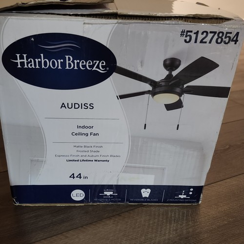 Harbor Breeze Audiss 44-in Matte Black With Espresso/Auburn Blades Ceiling Fan - Picture 5 of 6