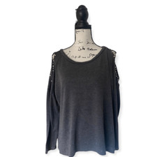 Grey SZ S cold shoulder grey lightweight sweater