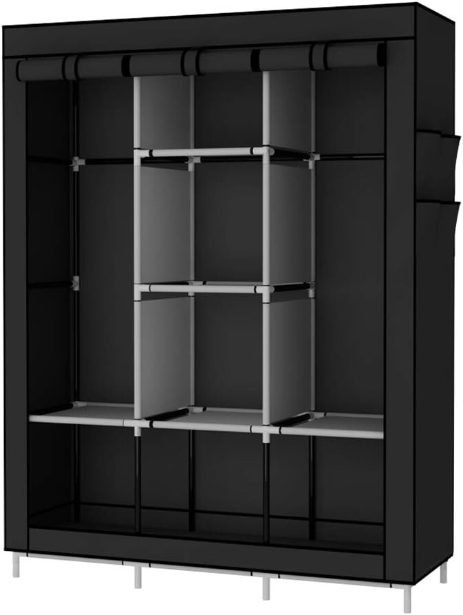 UDEAR Portable Wardrobe Closet Clothes Organizer NonWoven Fabric Cover