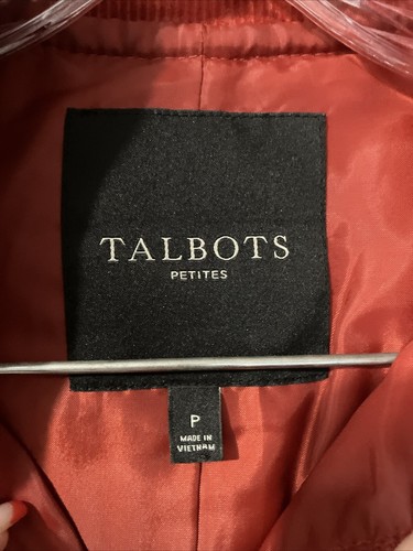 Talbots Quilted Zip Up Size Petite Vest Women Red Lined Snap Pockets - Afbeelding 2 van 12