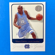 Vince Carter 2001 Fleer Greats of the Game Card #73 NCAA North Carolina Tarheels