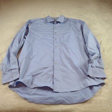 Van Heusen Mens Adult Blue Pinstripe Large Button Up Dress Shirt