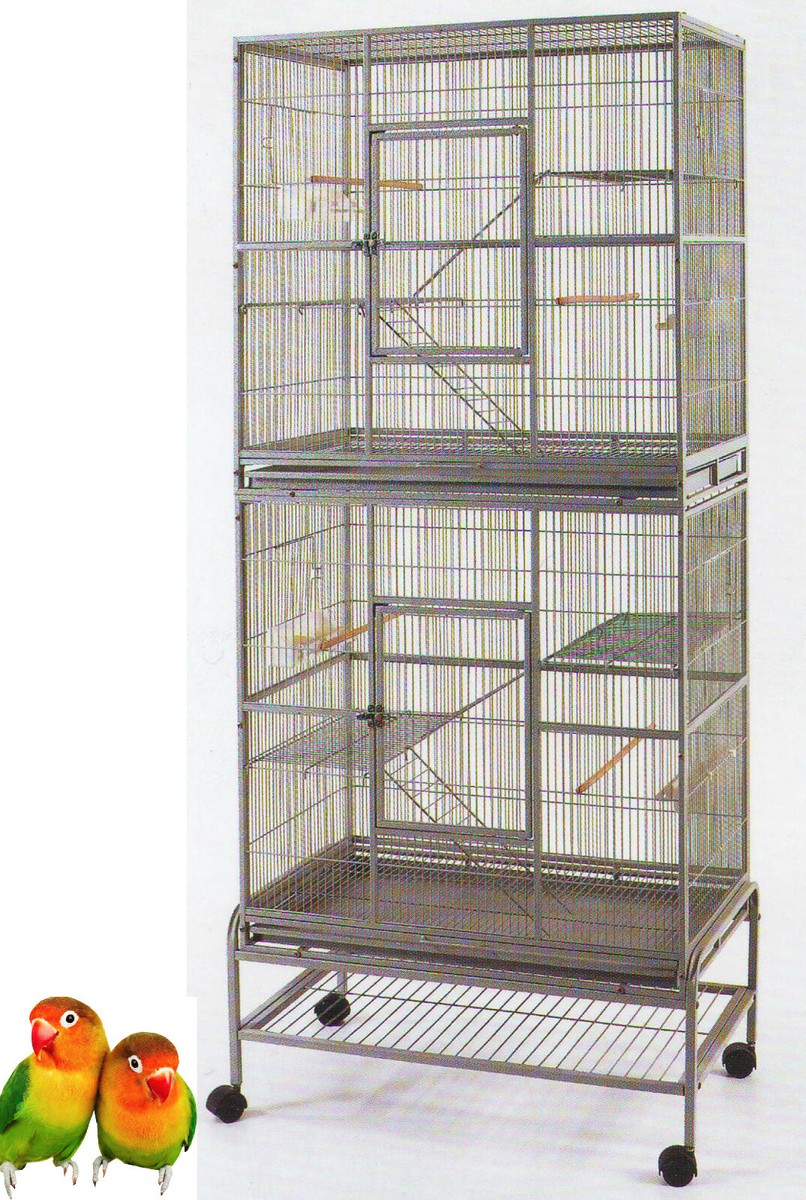 X-LARGE Double Stackable Bird Canary Budgie Cockatiel Lovebird