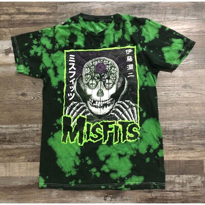 Misfits Adult Small Green & Black Tie Dye Short Sleeve Tee T Shirt 