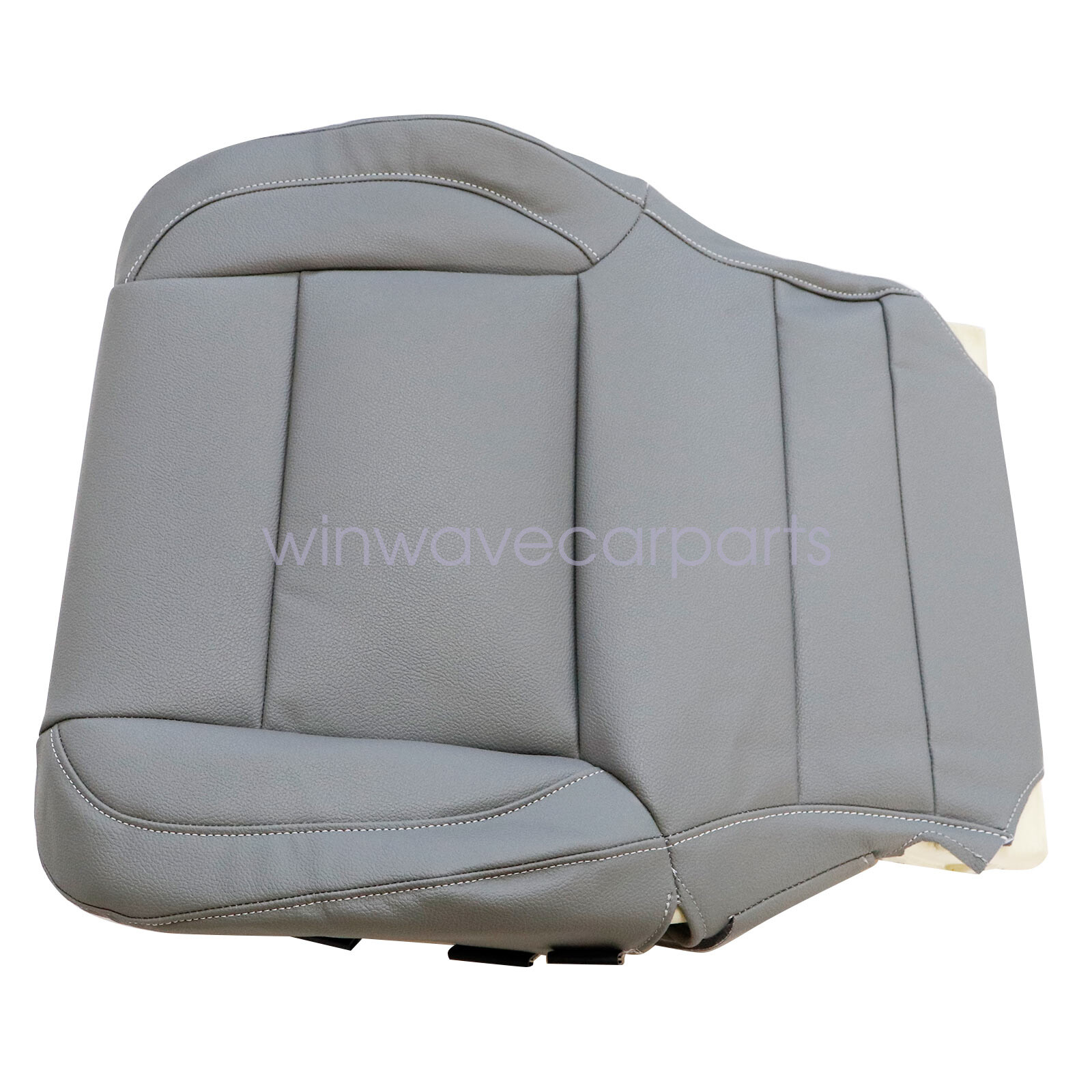 Driver Bottom Leather Seat Cover & Foam Pad Gray For 2016 2017 Chevy Silverado