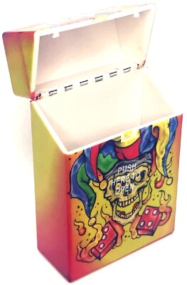 Eclipse Tattoo Design Hard Plastic Crushproof Cigarette Case, 2ct Kings  3116Tat1