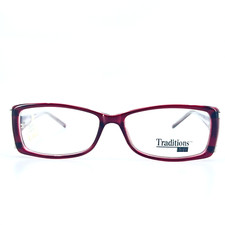 Traditions T19 COL 30 Wine Red Rectangular Eyeglasses Frames 53[]15 130 mm