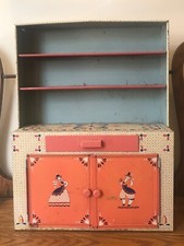 IDEAL Metal Childs Toy Kitchen Display Cabinet Hutch LARGE Vintage MCM Metal Toy