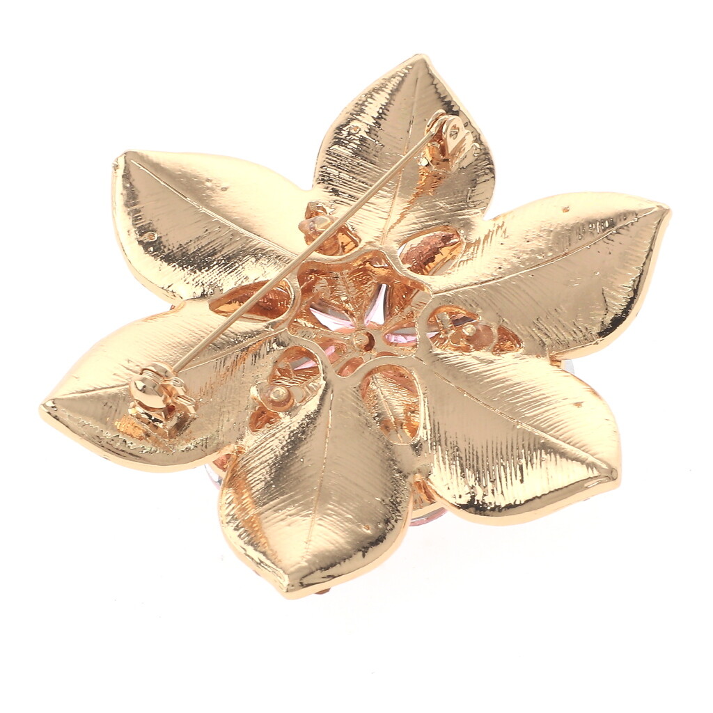 Gold Tone Metal Crystal Flower Brooch P1459-PNG | eBay