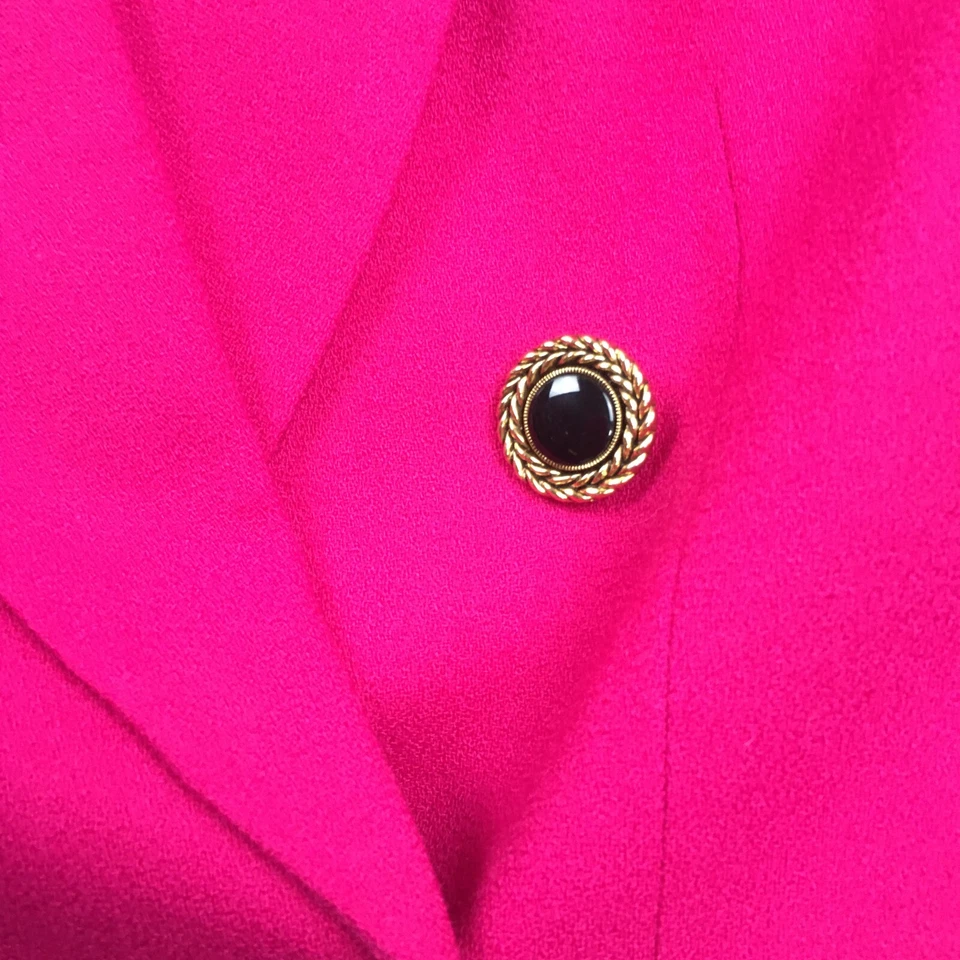 Kasper for ASL 女式羊毛西装外套 10P 码粉色双排扣美丽纽扣 — 第 3/4 张图片