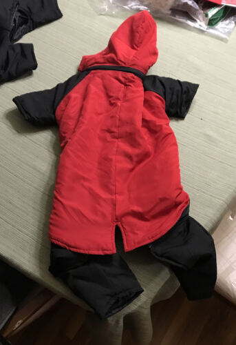 Casual Canine Snowsuit Nylon Winter Dog coat RED & BLACK, Large NEW- no tags - Picture 2 of 2