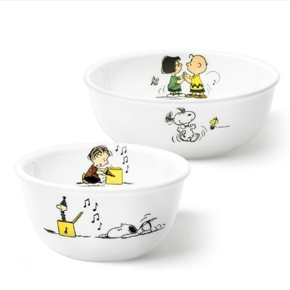 Corelle x Peanuts Snoopy The Home Brunch 5p Set/Triple Plate,Bowl