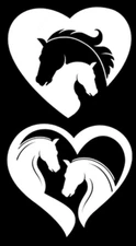 Horse Pair Love Heart 2 Pack Decal Car Truck Window Tumbler Laptop Tablet