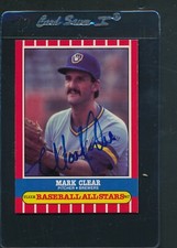 1987 Fleer Baseball All Stars #9 Mark Clear Brewers Signed Auto *C3567