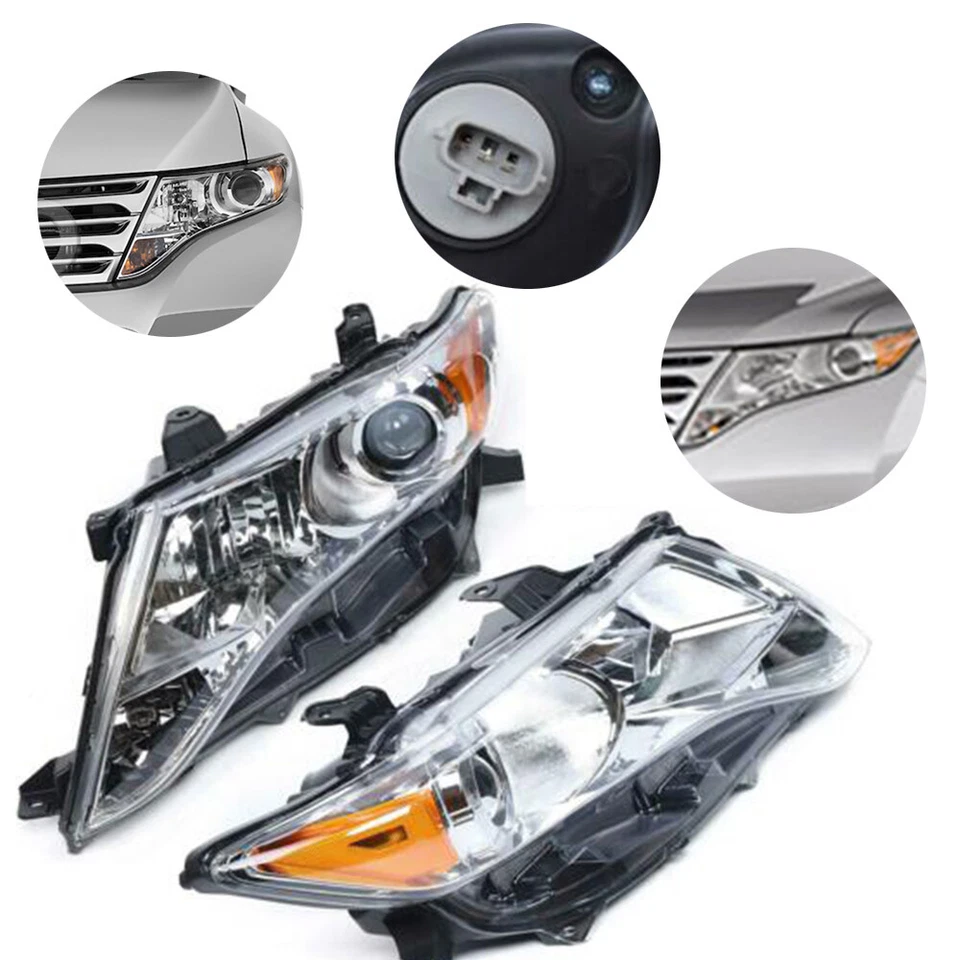 Pair For 2009-2016 Toyota Venza LE XLE AWD Right+Left Headlights - Image 2 of 4