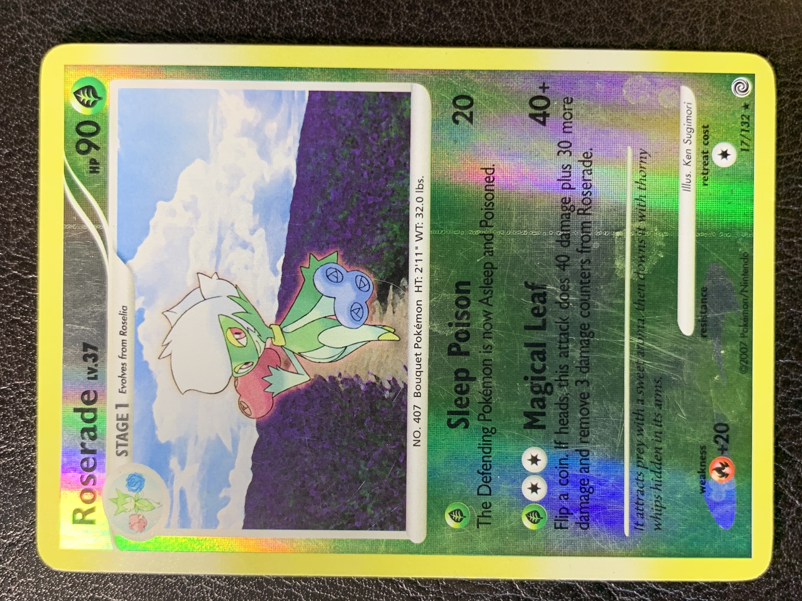 Roserade LV.37 17/132 Reverse Holo Rare | D&P Secret Wonders | 2007 Pokemon | LP